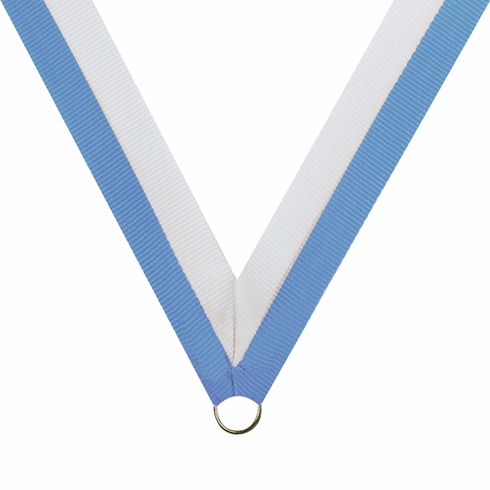 NECK RIBBON LIGHT BLUE & WHITE