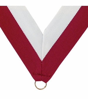 NECK RIBBON MAROON AND WHITE