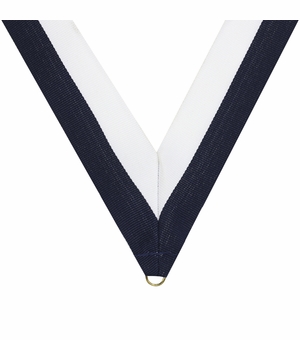 NECK RIBBON NAVY BLUE & WHITE