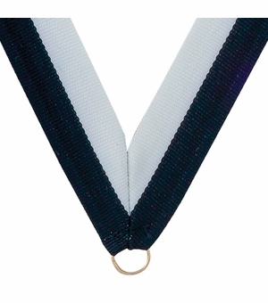 NECK RIBBON NAVY BLUE & WHITE