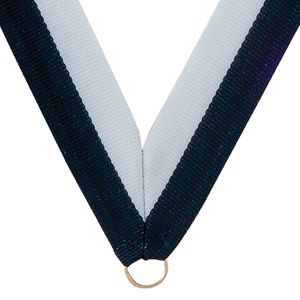 NECK RIBBON NAVY BLUE & WHITE