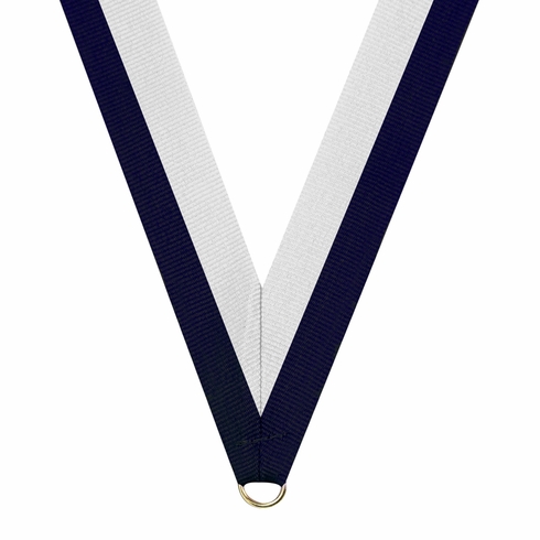 NECK RIBBON NAVY & WHITE