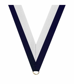 NECK RIBBON NAVY & WHITE