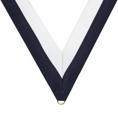 NECK RIBBON NAVY BLUE & WHITE