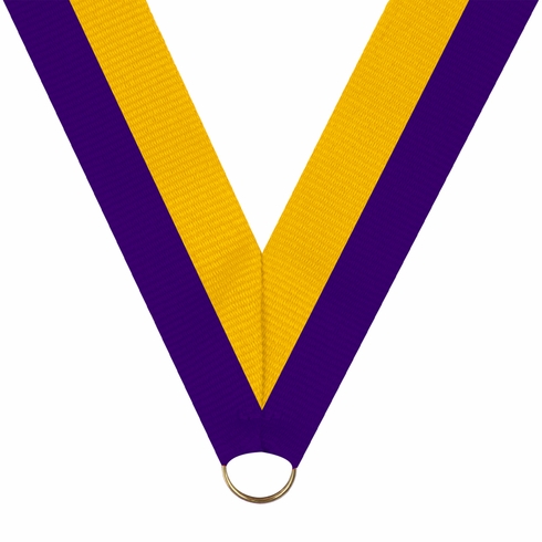 NECK RIBBON PURPLE & GOLD