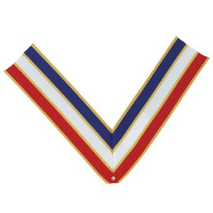 NECK RIBBON RED/ WHITE/BLUE GOLD EDGES