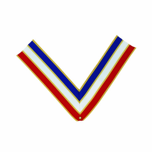 NECK RIBBON RED/ WHITE/BLUE GOLD EDGES