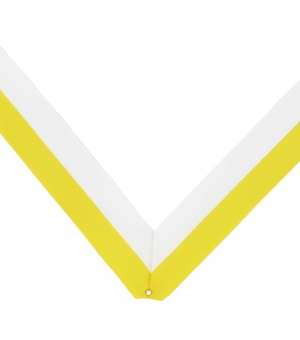 NECK RIBBON, YELLOW & WHITE