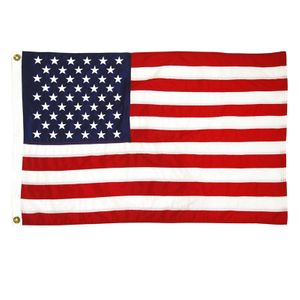 3'x5' NYLON AMERICAN FLAG WITH SEWN STRIPES AND EMBROIDERED STARS