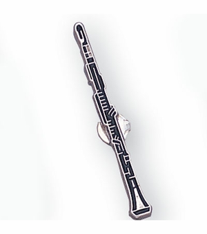 OBOE PIN ENAMELED SILVER