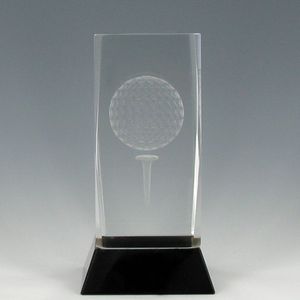 4 3/4" CRYSTAL GOLF BALL AND TEE TROPHY
