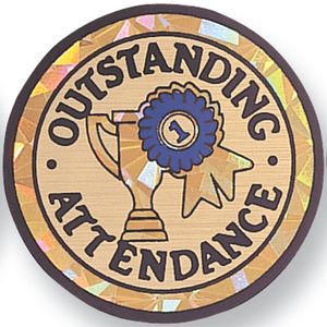 2 Inch in Diameter Round Outstanding Attendance Insert with Mylar Detailing