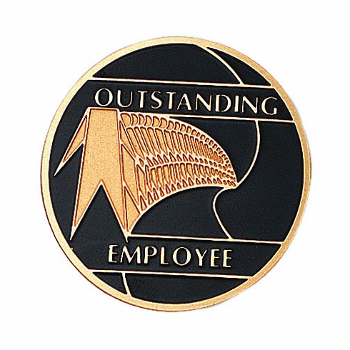OUTSTANDING EMPLOYEE, 2 INCH ETCHED ENAMELED