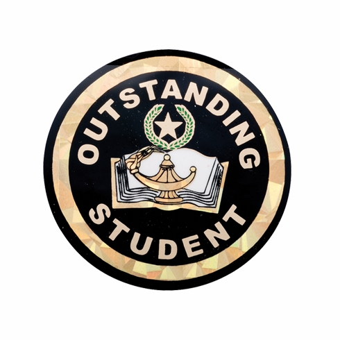 2 Inch in Diameter Round Outstanding Student Insert with Mylar Detailing