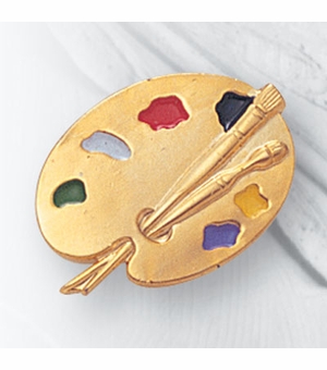 7/8 Inch in Height Enameled Painting Palette Pin