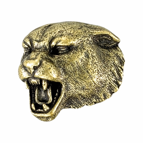 1 Inch in Height Panther Mascot Pin in Antique Brass