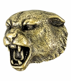 1 Inch in Height Panther Mascot Pin in Antique Brass