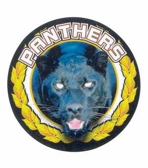 2 Inch in Diameter Round Gold 'Panthers' Insert with Mylar Detailing