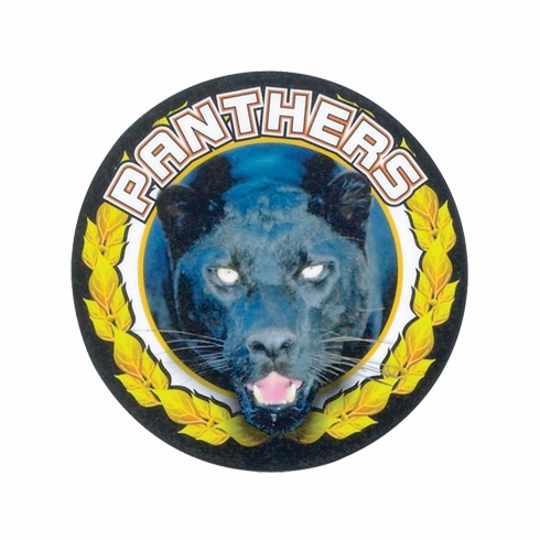 2 Inch in Diameter Round Gold 'Panthers' Insert with Mylar Detailing