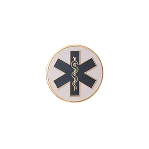 7/8-Inch in Diameter Round Metal Paramedic Medallion Insert with Enameled Finish
