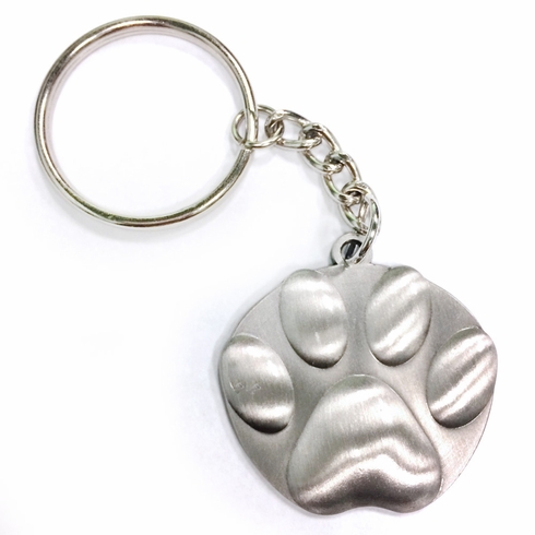 PAW PRINT ANTIQUE PEWTER FINISH KEY CHAIN