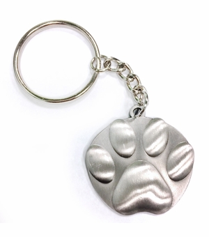 PAW PRINT ANTIQUE PEWTER FINISH KEY CHAIN