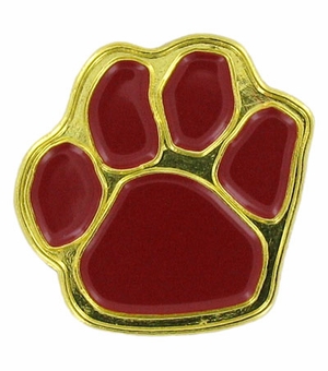 PAW PRINT PIN, BURGUNDY