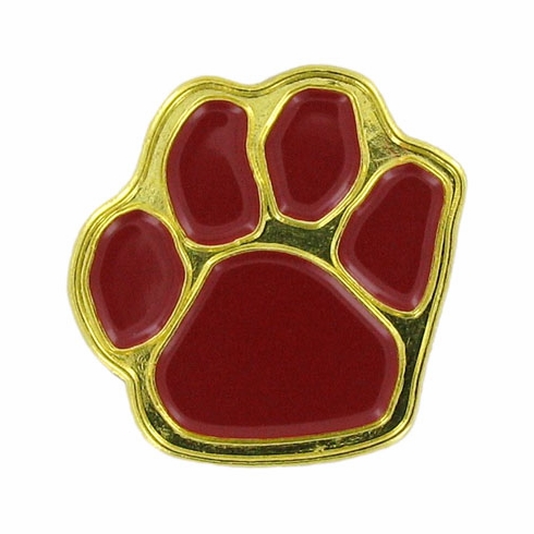PAW PRINT PIN, BURGUNDY