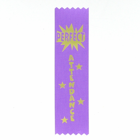 PERFECT ATTENDANCE 1-5/8 X 6 PURPLE STOCK RIBBON