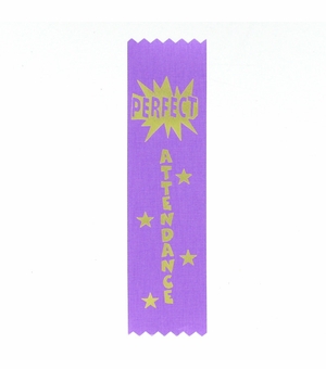 PERFECT ATTENDANCE 1-5/8 X 6 PURPLE STOCK RIBBON