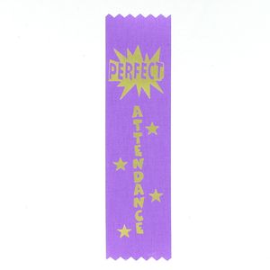 PERFECT ATTENDANCE 1-5/8 X 6 PURPLE STOCK RIBBON