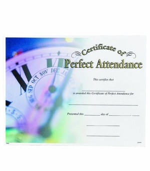 PERFECT ATTENDANCE CERTIFICATE