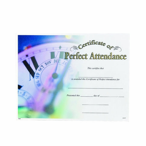 PERFECT ATTENDANCE CERTIFICATE