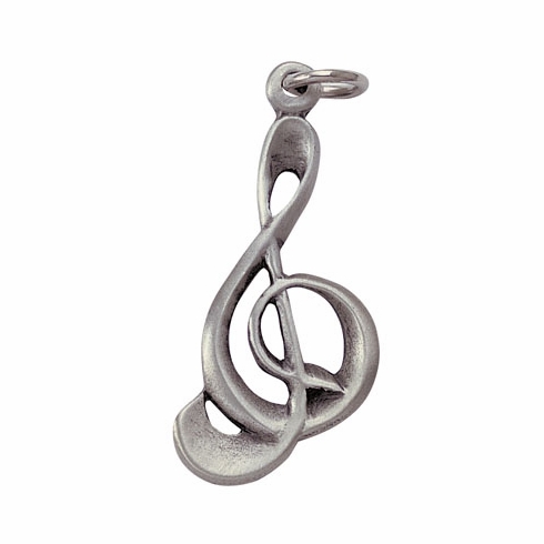 PEWTER G-CLEF MUSIC KEY CHAIN