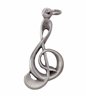 PEWTER G-CLEF MUSIC KEY CHAIN