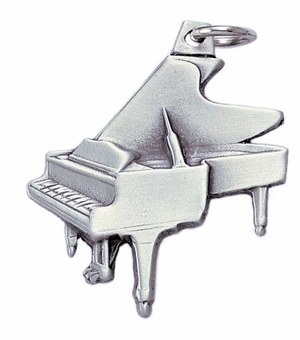 PIANO SHAPED PEWTER KEY CHAIN