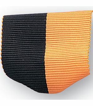 PIN BACK RIBBON, BLACK AND GOLD