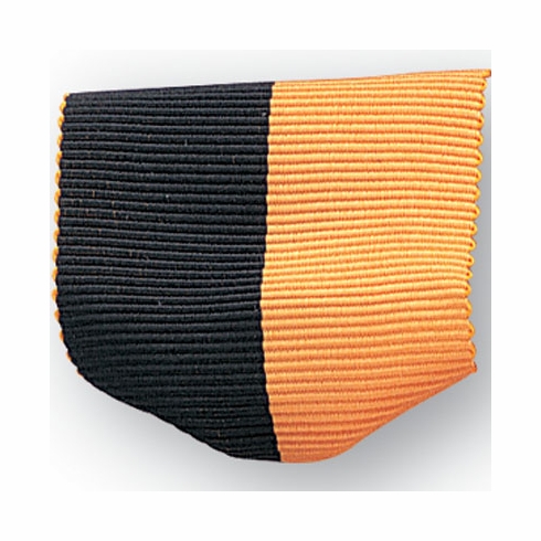 PIN BACK RIBBON, BLACK AND GOLD