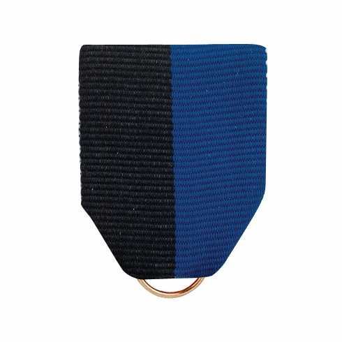 PIN BACK RIBBON BLACK/BLUE