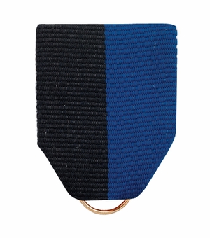 PIN BACK RIBBON BLACK/BLUE