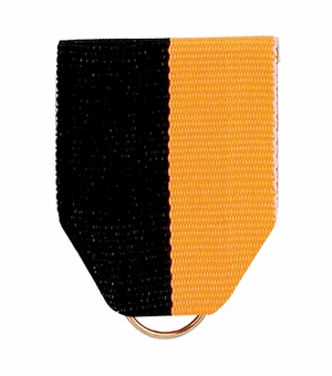 PIN BACK RIBBON BLACK & GOLD