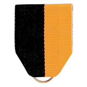 PIN BACK RIBBON BLACK & GOLD