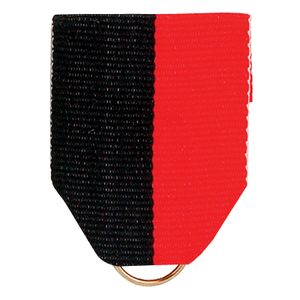 PIN BACK RIBBON BLACK & ORANGE