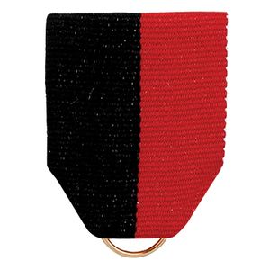 PIN BACK RIBBON BLACK & RED