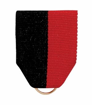 PIN BACK RIBBON BLACK & RED