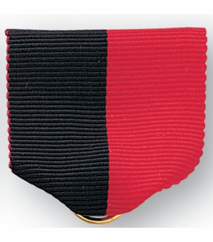 PIN BACK RIBBON,BLACK & RED
