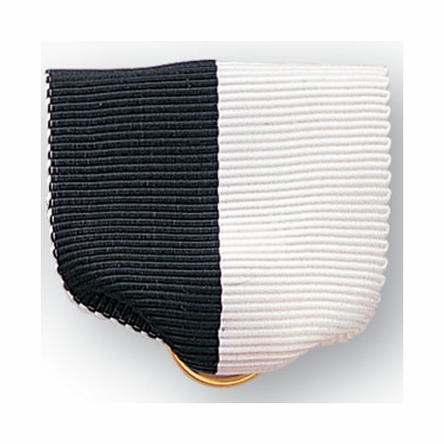PIN BACK RIBBON,BLACK & WHITE
