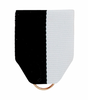 PIN BACK RIBBON BLACK/WHITE
