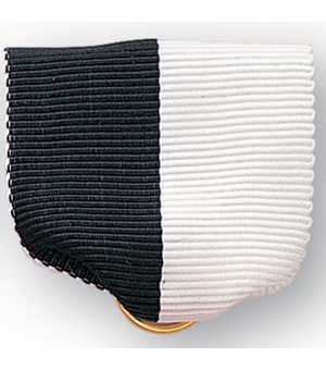 PIN BACK RIBBON,BLACK & WHITE