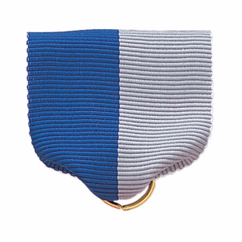 PIN BACK RIBBON, BLUE AND GRAY